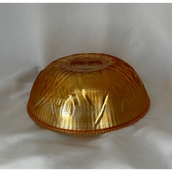 Carnival glass - Iris pattern - Marigold - 8'' - Picture 5 of 11